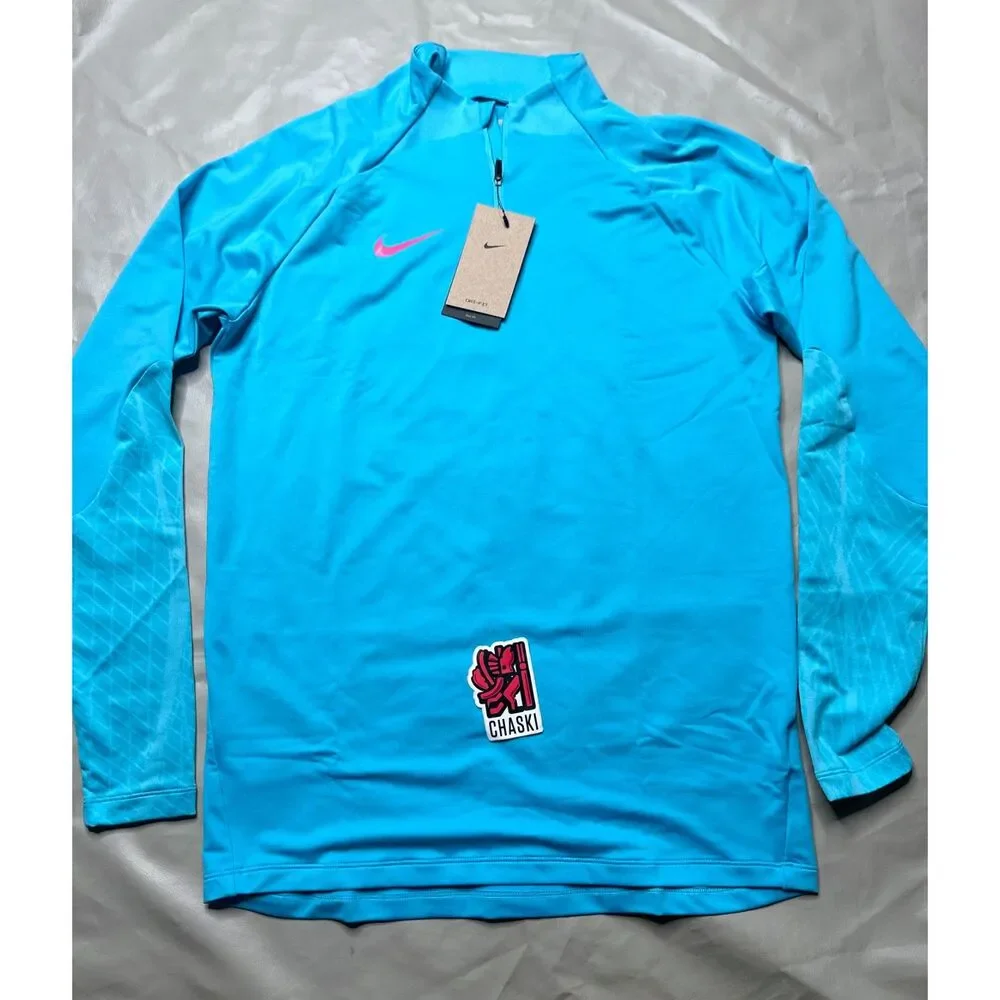 Nike Dri FIT Strike 1/4 Zip Soccer Drill Top Baltic Blue DV9225-416 Men's Medium
